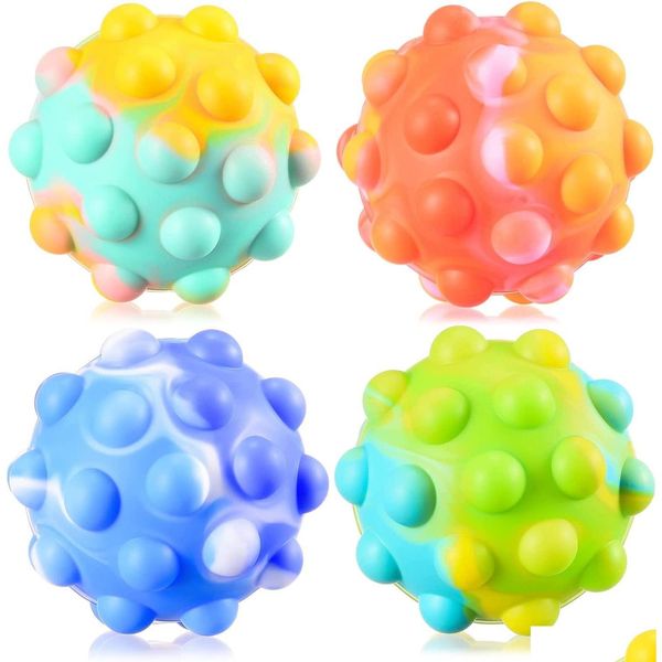 Декомпрессионная игрушка против давления Popper Sensory Toys 3D Squeeze Pop Ball его мяч для ванн для детей для детей в течение 1 года DELP DELIVE DH8EN
