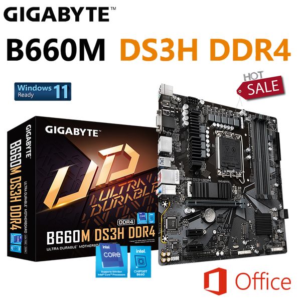 Gigabyte b660m ds3h ddr4 placa-mãe Intel b660 lga 1700 12th ger cpu d4 64gb rma pci-e4.0 m.2 mainboard nova atualização de bios de suporte