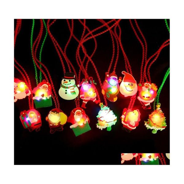 Decorações de Natal Ano Light Up Colar Decoration Bracelets Liderado Crianças Brinquedos de Presente para Crianças Girls 2022 Drop Delivery Home Gard RRA