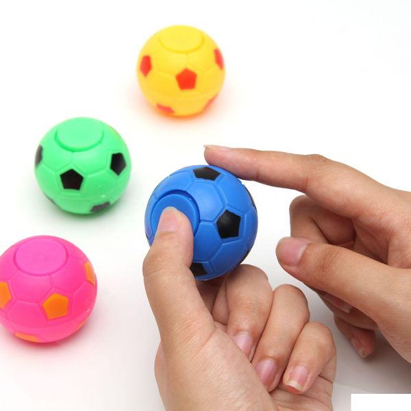 Brinquedo de descompressão Brinquedos de futebol Mini Esporte Fidget Balls Futebol de dedo Sensorial Alívio de dedo Rotativo Spinner Gota Presentes de entrega Dhdop