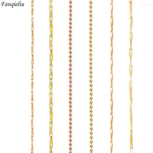 Cadeias Fanqieliu Carimbo S925 Colar de corrente de ouro para mulheres Acessórios de presentes da jóia da moda fql22005