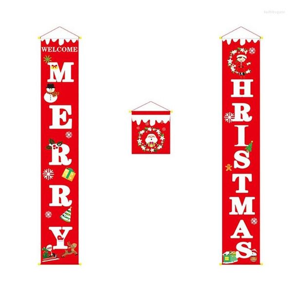 Promozione addobbi natalizi! Distico Banner Portico Segno Porta Famiglia Festa Mall Forniture per decorazioni da appendere
