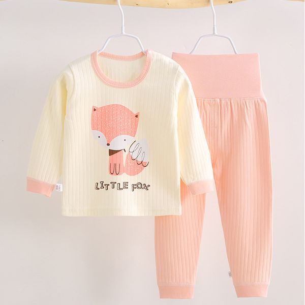 Pijama Pijama Pijama Autumn Boys and Girls Sleeved Tops calças 2 peças de roupas infantis 6 meses a 3 anos 230310