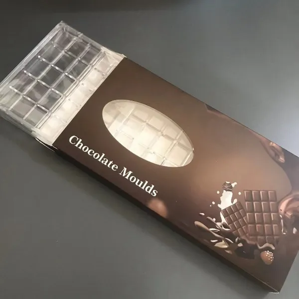 Moldes de cozimento com caixas de embalagem treliça molde de chocolate transparente treliça de plástico rígido molde de doces moldes de barra de cogumelo de qualidade alimentar para uma caixa de embalagem de polkadot