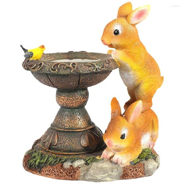 Солнечная светодиодная световая скульптура двора животных фигурки украшения питьевой воды Лампа