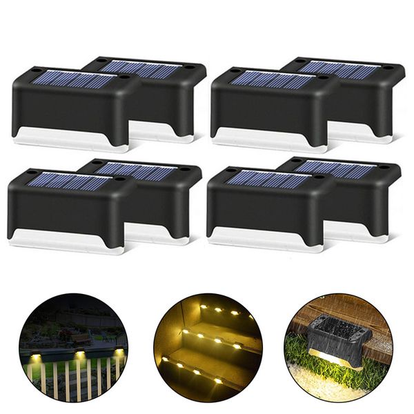 Warmweiße LED-Solarlampe, Weg, Treppe, Gartenleuchten im Freien, wasserdichte Solarenergie, Balkonleuchte, Dekoration für Terrasse, Treppen, Zaun