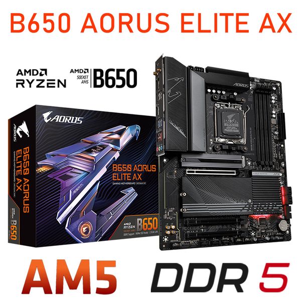 AM5 Placa -mãe DDR5 AMD Gigabyte B650 AORUS elite AX AMD B650 MAINABAR