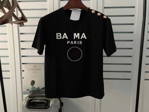 T-shirt da donna T-shirt da donna Summer Port Fashion Classic maniche corte T-shirt stampata con lettere parigine Coppie da uomo e da donna Loose High Street Teestrapstar
