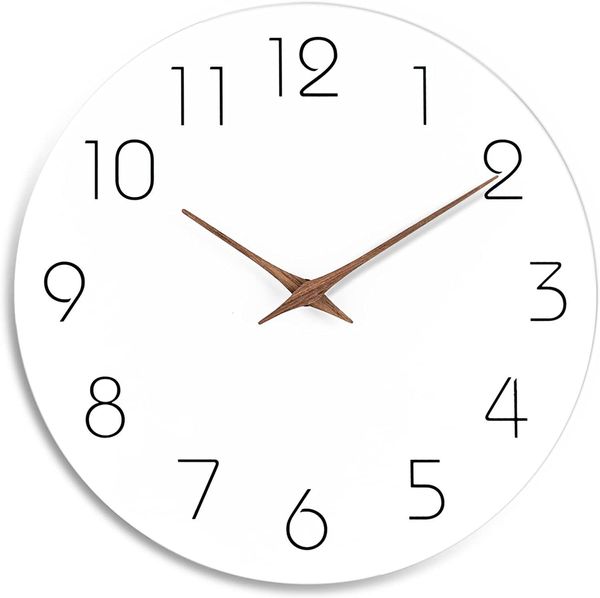 Настенные часы 10-дюймовые белые настенные часы, управляемые безмолвными без газовых, современные декоративные часы Boho для ванной комнаты.