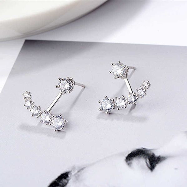 Earing Zirkon sechs Klaue Nagel Damen Ohrringe zurück hängen einfache koreanische Mode Silber Ohrschmuck