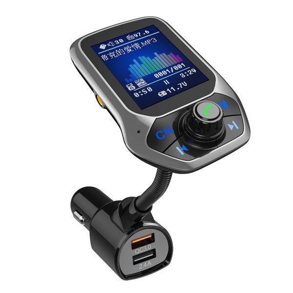 Новый высококачественный T43 Bluetooth Car Mp3 Player с многофункциональным беспроводным руками Бесплатный телефонный звонок на автомобиле Music Player Charge FM-передатчик