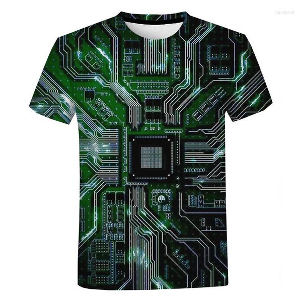 Herren T-Shirts Taiwan 3D Electronics Chip Wars Streetwear T-Shirt Herren Damen Computer CPU Bedruckt Kurzarm Lässige Mode