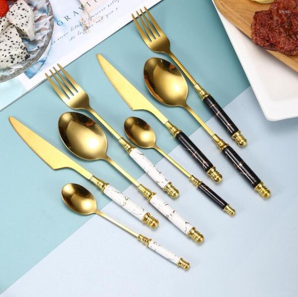 Учетный наборы для керамической ручки ножа вилка Spoon Spoon Skeerware Set Western Steak Dessert Coffee Высококачественные столовые приборы