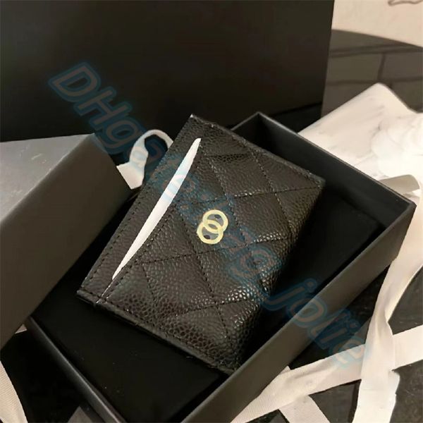 Bolsas femininas de luxo cc porta-cartão carteiras de passaporte com caixa mais quente caviar pele de cordeiro bolsa de moedas masculina clássica bolsa de embreagem porta-chave porta-cartão organizador de bolso