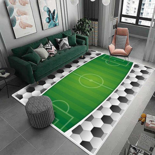 Tapete 3d campo de futebol capet para quarto das crianças tapete macio grande tapete crianças lavável quarto do bebê jogar tapete do menino r230607