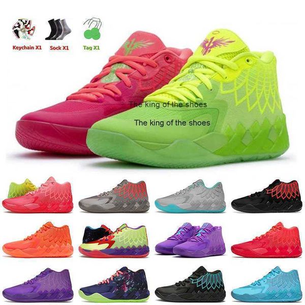 2023 Sapatos de lamelo 2023 Designer clássico masculino lamelo 1 Ball Basketball Shoes MB.01 Rick e Moty Rock All Blue Buzz Queen X Men Tennis Sportslamelo Shoes