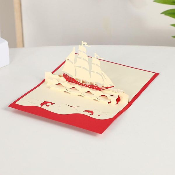 Cartões de felicitações Happy Pais Day Card 3d -UP de aniversário para o presente artesanal com envelope