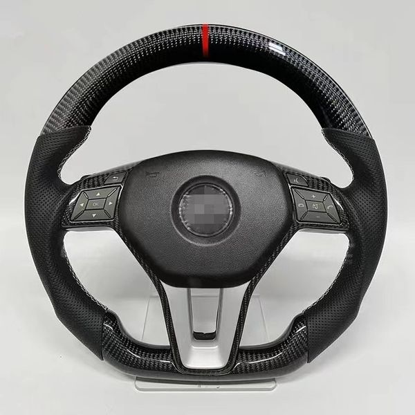 Benz E C CLS Sınıfı W218 W212 W204 W207 LED ekran karbon fiber çarkı için araba direksiyon tekerlekleri
