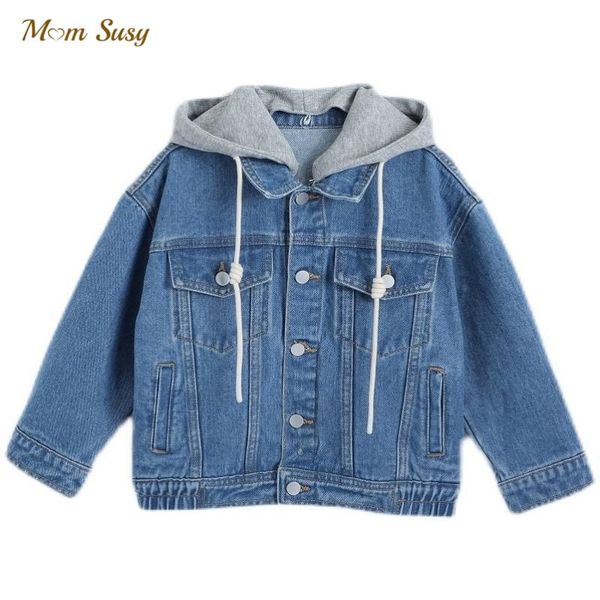 Giubbotti Baby Boy Girl Giacca in denim di cotone con cappuccio Infantile Bambino Bambino Jean Cappotto Primavera Autunno Capispalla Abbigliamento 110Y 230310