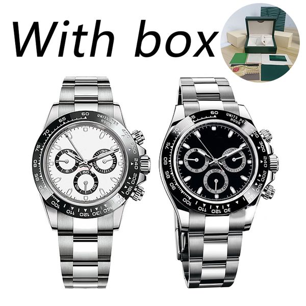 Relógio de luxo masculino 40mm automático mecânico ouro safira designer relógio 904L aço inoxidável panda mostrador Relógios de pulso com caixa Montre De Luxe relógios