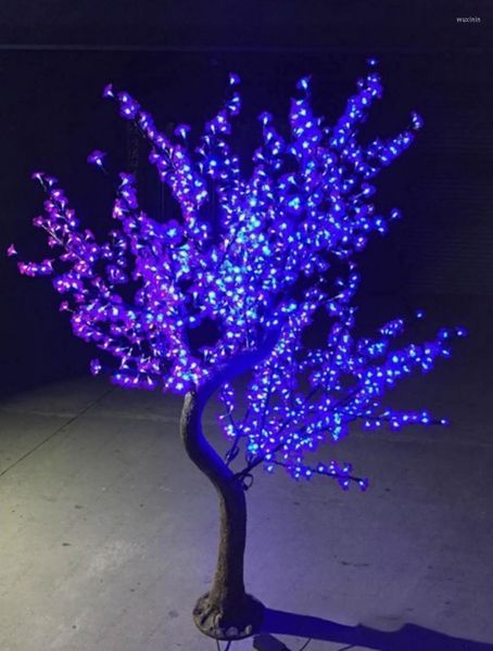 Noel dekorasyonları 1.5m 1.8m 2m 2,5m parlak LED kiraz çiçek ağacı yüksek simülasyonlu doğal gövde su geçirmez bahçe peyzaj lambası