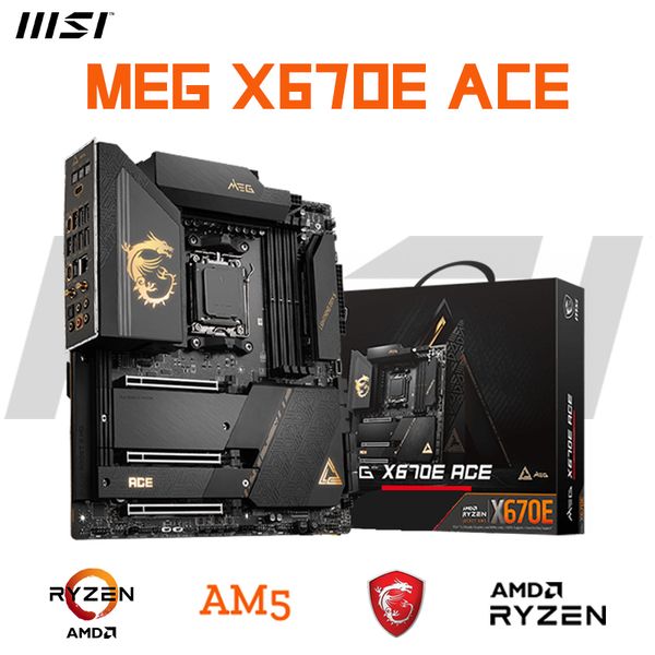 MSI MEG X670E ACE WIFI 6E ATX AMD X670 DDR5 PCIE 5.0 X16 Слоты M.2 2,5GBE 128G SOCKET AM5 Поддержка AMD RYZEN 7000