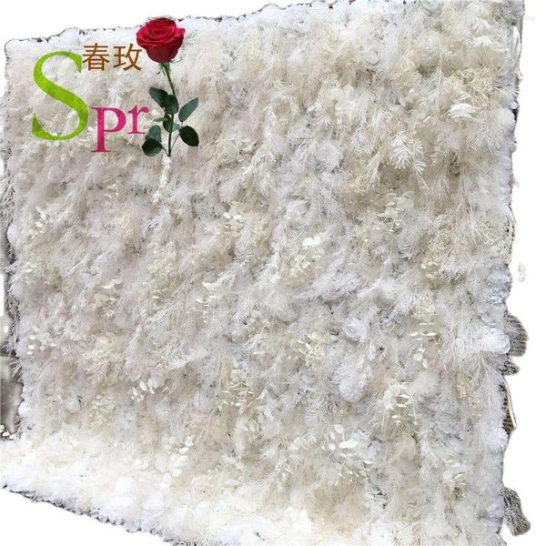 Декоративные цветы настраиваемая искусственная бело -зеленый растение цветочная стена для свадебного украшения