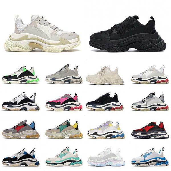 Authentic Platform Triple s Ba Uomo Donna Paris Scarpe casual Designer 17fw Top Leather Curry Pastels Black White Pantoufle Luxury Og Bottom