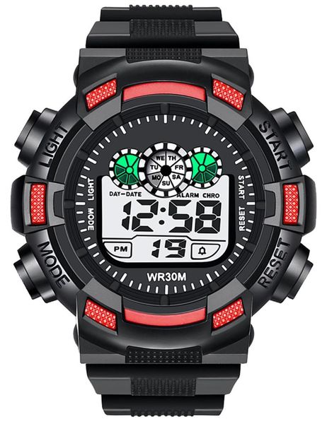 Relógios de pulso preços por atacado Mens Watch Digital Watch Men Watches Sports Black Led Wrist Military com Alarm Stopwatch Man P2027