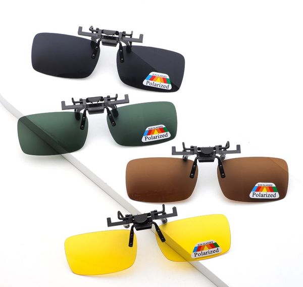 Yeni moda klipsli gözlük polarize gözlük gündüz gece görme klipsli güneş gözlükleri sürüş gözlükleri