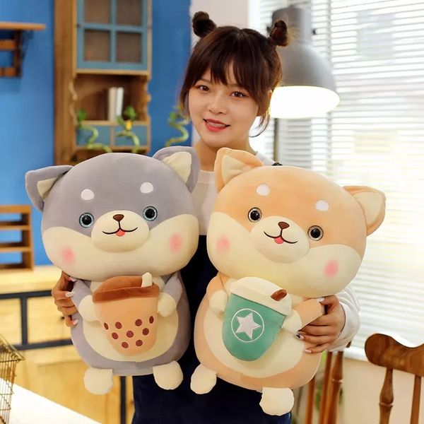 Neues Akita Hundeplüschspielzeug Großhandel süße große Shiba Inu Schlaftkissen Teetassen Puppe Milch Tassen Muppet Geschenke