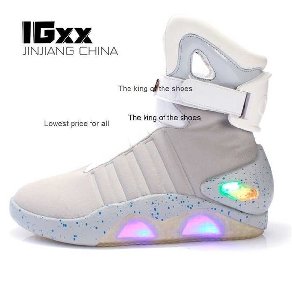 2023Lamelo sapatos Botas IGxx 1989 Light Up Sneakers LED mag sapatos para homens sapatos de ar USB recarga de volta para o futuro rua 221107