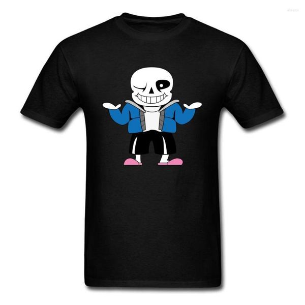 Herren T-Shirts Lustige Undertale Sans Skelett Schädel Männer Kurzarm Schwarz T-shirt Baumwolle Stoff Oansatz Casual Tops Tees Cartoon Design