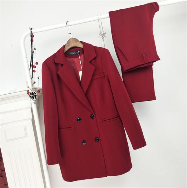 Damenanzüge, Blazer, zweireihig, rot, Business-Hosenanzüge für Damen, Übergröße, Damen-Hosenanzug, Blazer, Hose für die Arbeit, Hosenanzug für Hochzeit, Party 230310