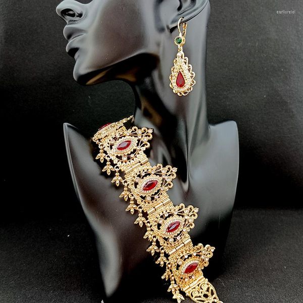 Серьги ожерелья устанавливают Алжир Свадебные украшения золото цвето