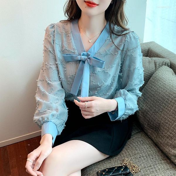 Frauen Blusen Chikichi Frühling Koreanische Mode Chiffon Shirts frauen Tops 2023 Sommer Seide Langarm Bluse Frauen Blusas mujer