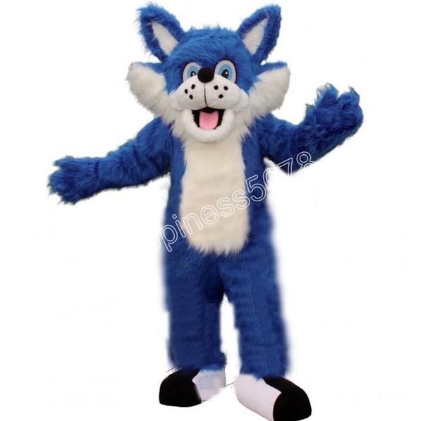 Novo adulto mascote de lobo azul figurinos de desenho animado vestido de personagem traje carnaval para adultos tamanho de aniversário festa de aniversário de halloween traje de roupa ao ar livre