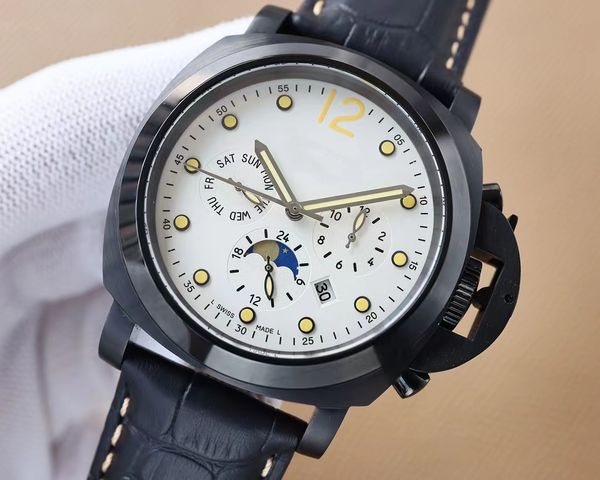 Paneri-Uhr Sun bp-factory Präzisionsuhr Mechanische Herrenuhr mit Mondsternen und Nachtlicht Marineblaue Spezialuhr Hochwertige Uhr