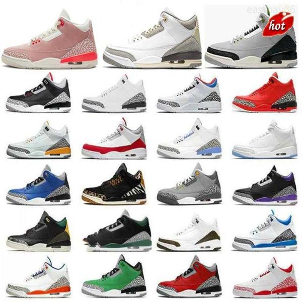 Schuhe LOW J3S Basketball Jumpman 3 Männer 3s Frauen Basketballschuhe Fur Shady Muslin Oreo White Cement Black Cat Cardinal Red Racer True Blue Varsity