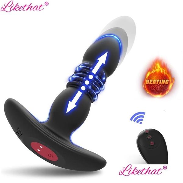 Massagers de pernas Toy Masr Prostata telescópica Sile vibrador anáforo masculpador masculbador Butt Plug Dildo Vibradores Toys para homens gays gota dell Dh5ku