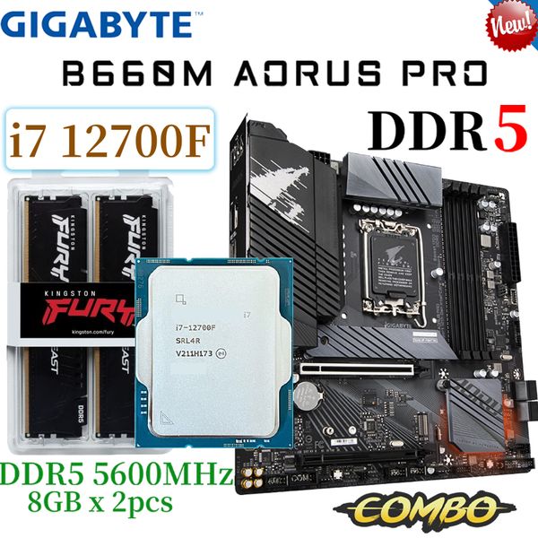 Gigabyte B660M Aorus Pro DDR5 Combo Intel Core i7 12700F D5 5600MHz 8GB * 2PC Ram M.2 Micro ATX Minantela Novo Novo