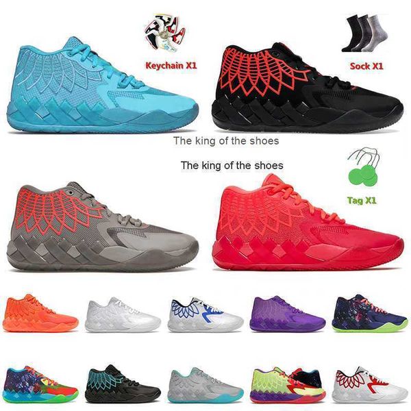 2023 Sapatos de lamelo 2022 Novos tênis de basquete de chegada masculina bola lamelo 1 mb.01 All Blue Black Blast Rock Ridge Red Beige Galaxy Queen Citylamelo Shoes