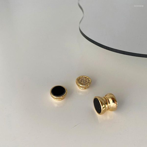 Ohrstecker WTLTC Persönlichkeit Minimalistisch Klein Rund Nicht Durchbohrt Für Frauen Sauberer CZ Stein Doppelseitiger Magnet Ohrschmuck