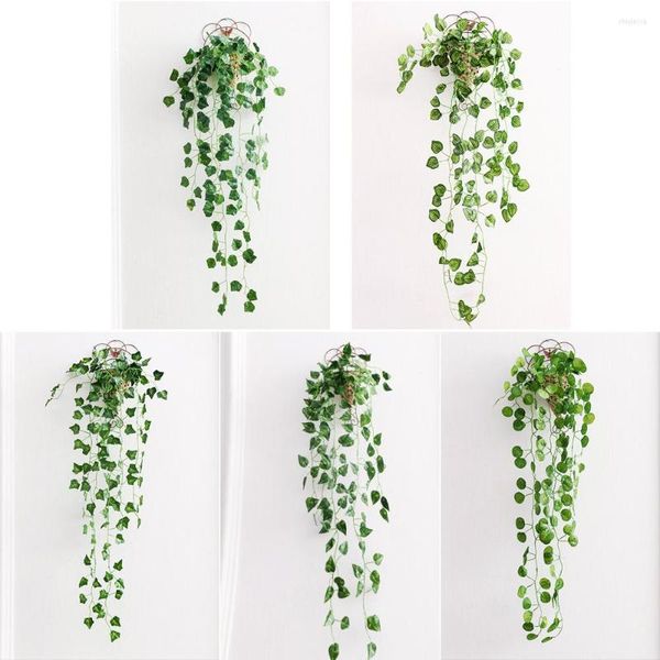 Fiori decorativi 90 cm Aneto verde artificiale Appeso a parete Fiore di seta Edera Rattan Decorazione domestica Vite Begonia Patata dolce Anguria