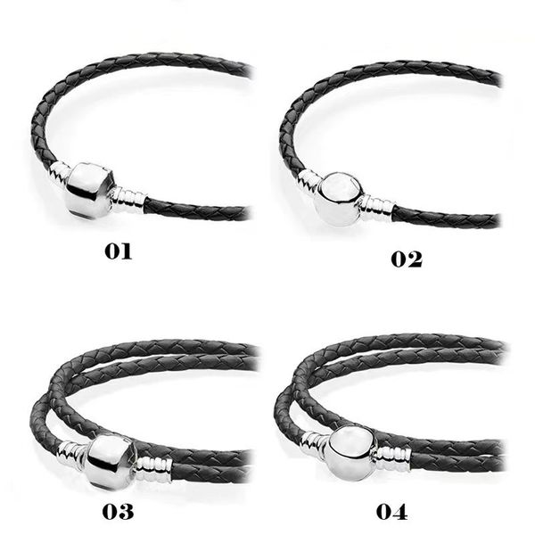 Fashion New Popular Pandora Single Double-layer Leather Bracelet è adatto per la produzione di gioielli femminili Braccialetti con ciondoli fai-da-te