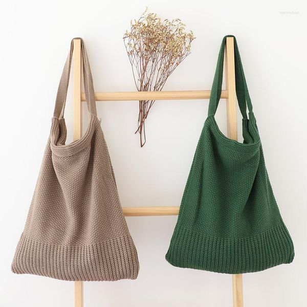 Bolsas noturnas Youda Woolen malha Bolsa Bolsa Crochet Crochê Winter Fashion Art Chic ombro de outono para mulheres 2023