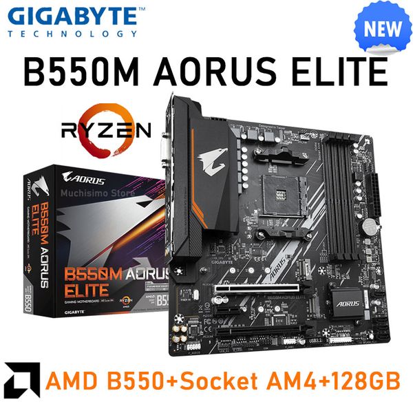 Socket AM4 Scheda madre Gigabyte B550M AORUS ELITE Processori AMD Ryzen serie 3000/5000 B550 DDR4 128 GB Scheda madre OC Novità