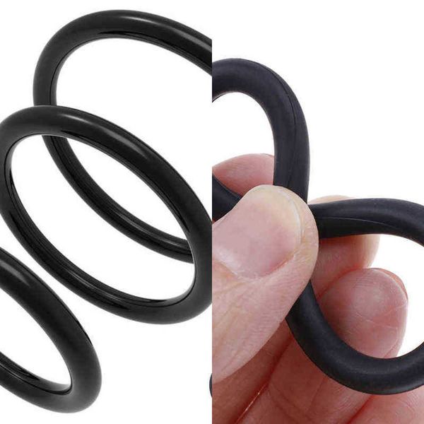 NXY Cockrings 3pcs/Set Silikon Dayanıklı Penis Halkaları Yetişkin Erkekler Boşaltma Gecikme GENİŞİM Seks Oyuncakları Horoz İçin Kauçuk Seni Kilit Halkası 1125