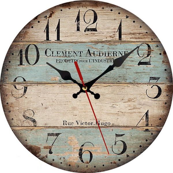 Настенные часы 12 -дюймовые винтажные деревянные настенные часы 30 см.