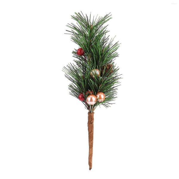 Dekorative Blumen, 1 Stück, Weihnachten, künstlicher Tannenzweig, Beere, Stechpalme, Blumenstrauß, Girlande, Zugang, Weihnachtsbaumschmuck, Geschenkverpackung, Blumenmuster